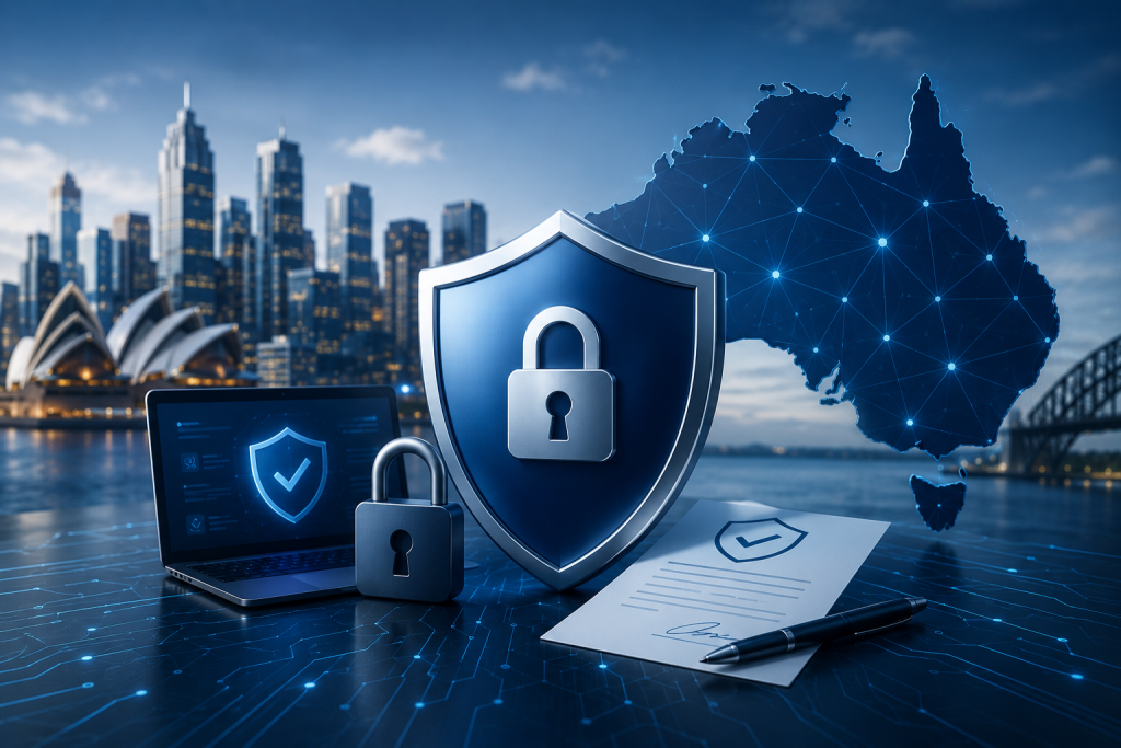 Australian business leaders discussing cyber security insurance and digital risk management strategies
